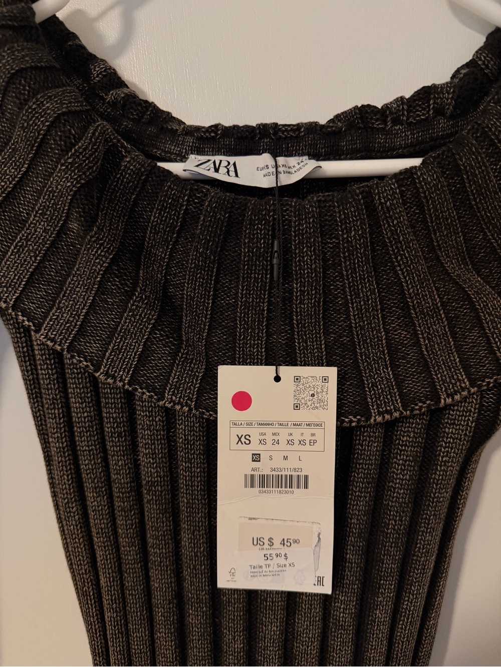 ZARA - Ribbed Off-Shoulder Dress - Picture 2 of 4